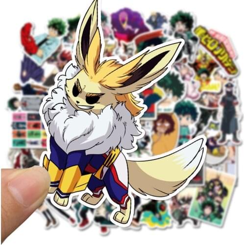 50pcs My Hero Academia Suitcase Stickers Skateboard Laptop Izuku Midoriya All Might Boku no Hero Academia Anime Character Figure