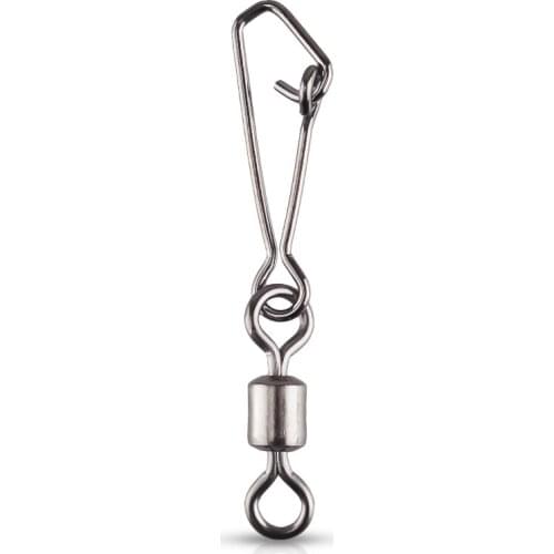 80PCS Fishhook Rolling Swivel with Hooked Snap Hook Lure Connector for Fishing Snap MS+QL Fishing Connector Hook