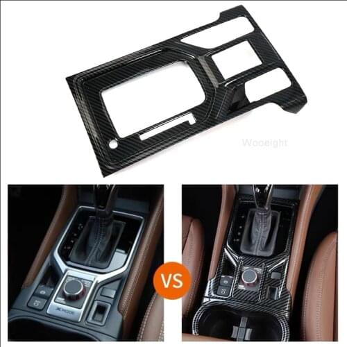 Wooeight 1Pc Car Carbon Fiber ABS Interior Gear Shift Box Panel Overlay Cover Trim Frame Sticker Fit for Subaru Forester 2019