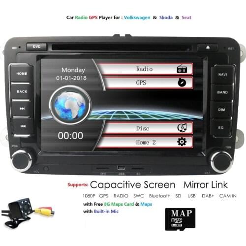 7inch 2din Car DVD player GPS Radio For Old VW PASSAT B5 B6 Transporter T4/T5 Bora Passat Mk5 Golf Mk4 Polo Jetta Head Unit moto