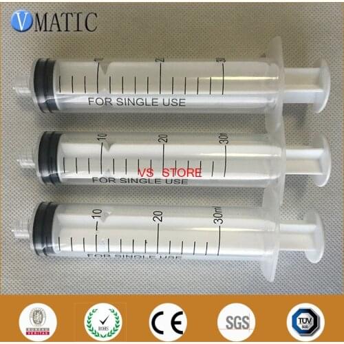 Free Shipping Non Sterilized 30ml/30cc Luer Lock Glue Dispensing Plastic Manual Syringes