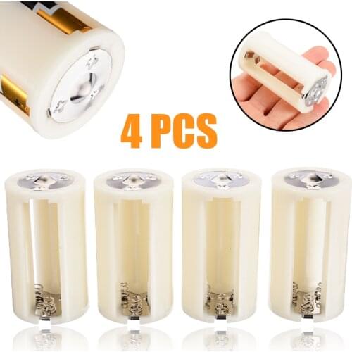 4pcs AA To D Battery Box High Quality 3x AA To D Size Battery Adapter Converter Holder Switcher Case Box For Battery Storage