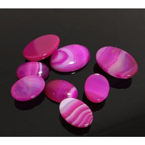 13x18/18x25mm No Hole Beads Dome Natural Rosy Striped Agates Stone Cabochon Jewelry Stone Beads DIY Handmade for Rings Pendants