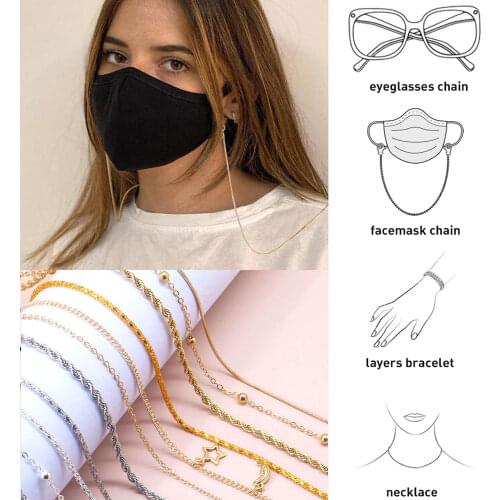 Women Glasses Chains Face Mask Necklace Strap Non-slip Eyeglass Rope Holder Cord Neck Sunglass Strap Eyewear For Unisex Jewelry
