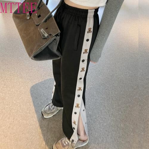 Long Wide Leg Pants Women Korean Style White Split High Waist Trousers Female Flare Pants Straight Ladies Work Korean Clothes