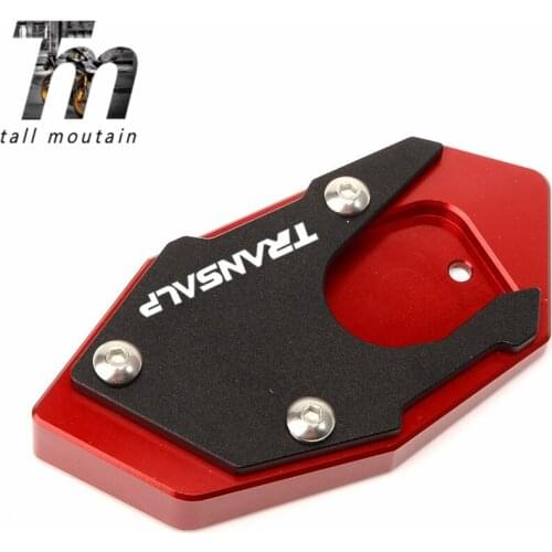 For Honda XLV 600 650 700 TRANSALP CNC Aluminum Motorcycle LOGO TRANSALP Side Stand Pad Enlargement Plate Kickstand Extension