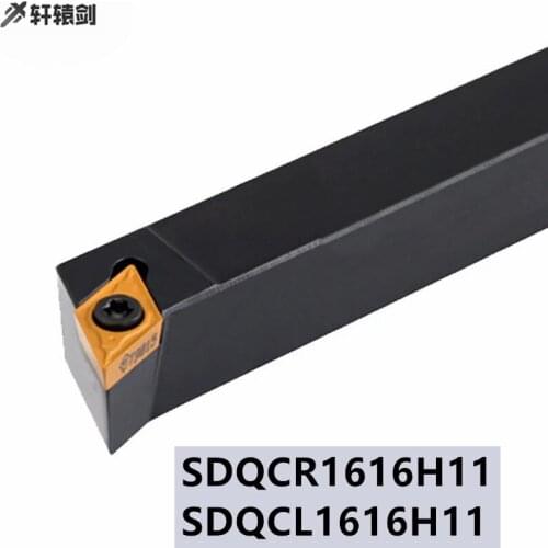 1PC SDQCR 1616H11 SDQCL1616H11 Carbide Inserts Turning Cutting Lathe Tool Holder, Use High Quality SDQCR CNC DCMT