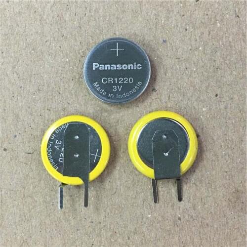 10pcs/lot Panasonic CR1220 3V Lithium Batteries Button Coin Battery Cell with solder feet for laptop motherboard CR 1220