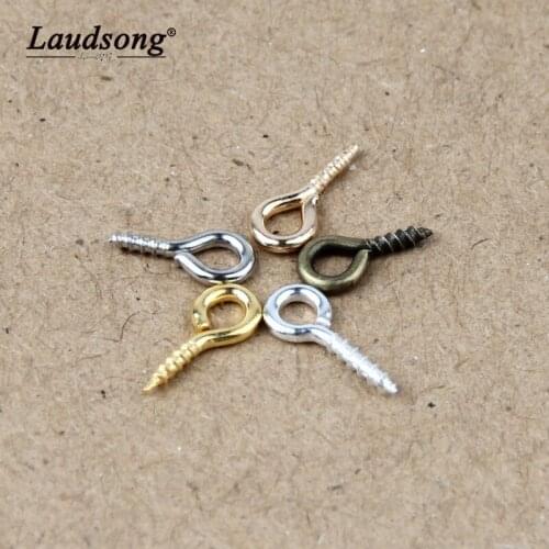 200PCS Round Closed-loop Eyelet Screw Buckle For DIY Jewelry Making Accessories Handicraft Connection Eyelet Bolts