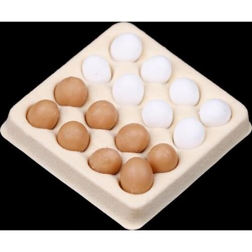 1:12 Dollhouse Miniature A Dozen Egg +Tray Candy Food Toy Match Collectible Gift Dolls Toys