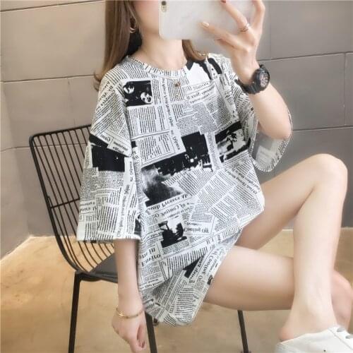 Summer Women T Shirt Aesthetic Tops Harajuku Short Sleeve t-shirts Plus Size Graphic Tees Hip Hop Streetwear Casual Loose TShirt