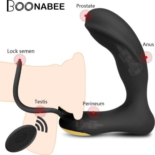 Remote Control Prostate Massager with Delay Cock Ring Anal Butt Plug Vibrator USB Charging Sex Toys for Men Prostata Anal