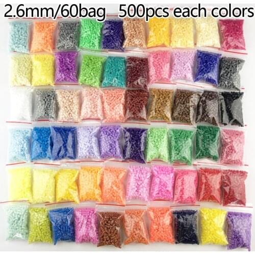 Mini 2.6 Hama Beads 10-80 Colors PUPUKOU Beads Education perler Toy Fuse Bead Jigsaw Puzzle 3D For Children