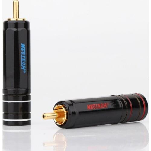 4Pcs BA1742 Neotech Gold Plated RCA Plug Lock Collect Solder Connector HIFI Connector for DIY RCA Interconnect Cable