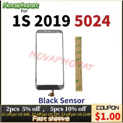 Novaphopat Black for Alcatel 1S 2019 5024 5024D 5024Y 5024K Touch Screen Digitizer Glass Sensor Screen