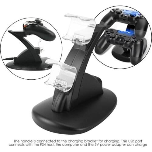 NEW LED Dual USB Charging Charger Dock Stand Cradle Docking Station for Sony Playstation 4 PS4 Game Gaming Console Controller