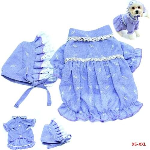 Dog Clothes Outdoor Shirt with Hat Cat Puppy Costumes Yorkshire Pomeranian Corgi Poodle Bichon Schnauzer Summer Pet Clothing XXL