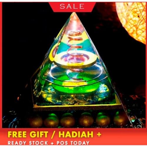 Orgonite Large Pyramid Spiritual Joy Rich Series Auger Energy Amplifier Augon Pyramid Exorcism Resin Decorative Craft Jewelry