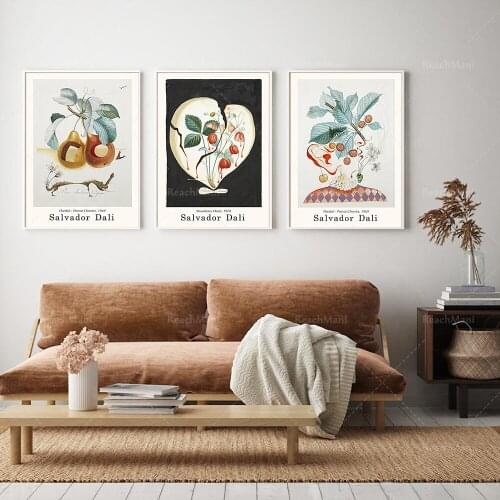 Salvador Dali Fruit Prints, Apricot Knight, Strawberry Heart, Dali Art, Surrealism, Vintage Gallery Wall Art Prints, Dali Prints