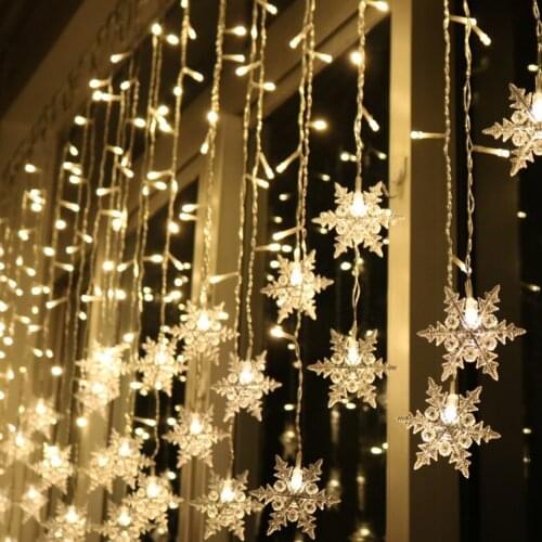 Star String Lights LED Christmas Garland Fairy Curtain light 3.5M Outdoor Indoor For Bedroom Home Party Wedding Ramadan Decor