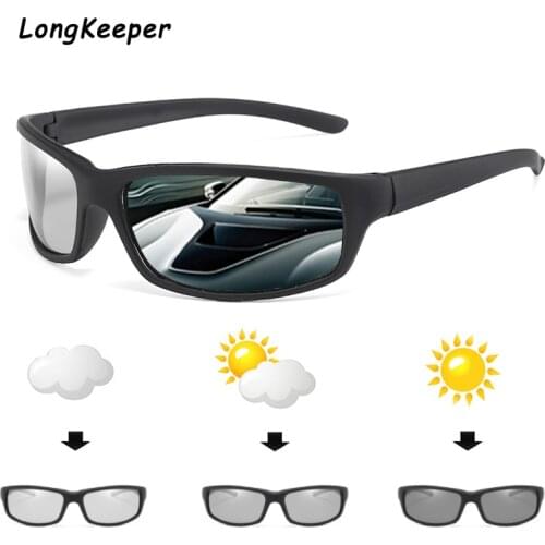 Longkeeper 2020 Brand Square Photochromic Sunglasses Men Polarized Glasses Retro Women Sunglasses Driving Black UV400 Gafas de