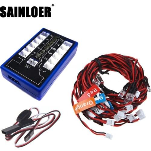 SAINLOER 12 LED Simulation Lights Smart System Flash Lighting lamp can be controlled switch For RC 1/10 Scale Models RC Car