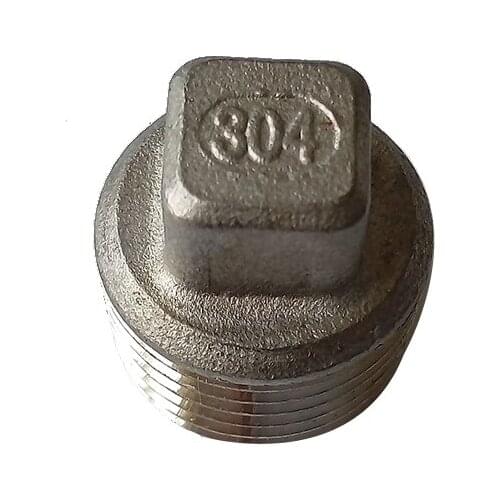 Pack of 5 Stainless steel 304 1/2" BSP Male Thread Pipe Fitting Square Head Plug SS304BSPT-SPG-1/2