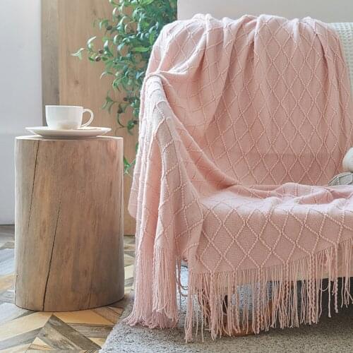 Tassels Knitted Blanket Vintage Warm Soft Woven Sofa Cover Throw Blanket Baby Blanket for Beds Bedspread Home Textiles Decor D30