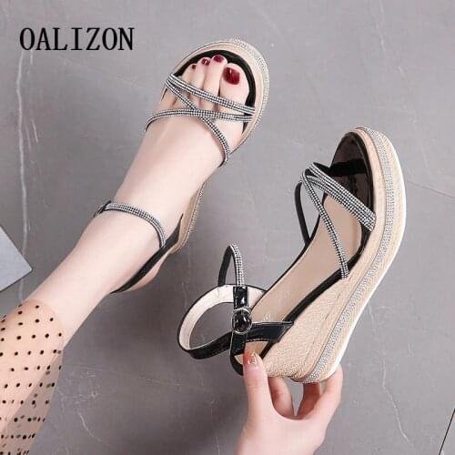 Womens sandals 2021 new women high heels summer wedges Platform Rhinestone shoes women wedding sandals slippers pumps femme