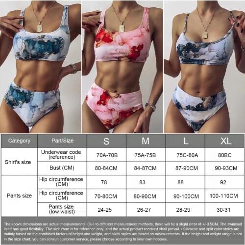 Tie Dye Bikini 2021 Women Sexy 2 Piece Swimsuit Push Up Sports Top High Waisted Panties Swimwear Bathing Suit Beachwear S-XL