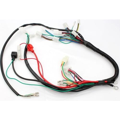 1Set Motorcycle Full Electrics Wiring Harness For 50cc 70cc 90cc 110cc 125cc Quad Pit Dirt Bike ATV Go Kart Buggy Scooter Moped