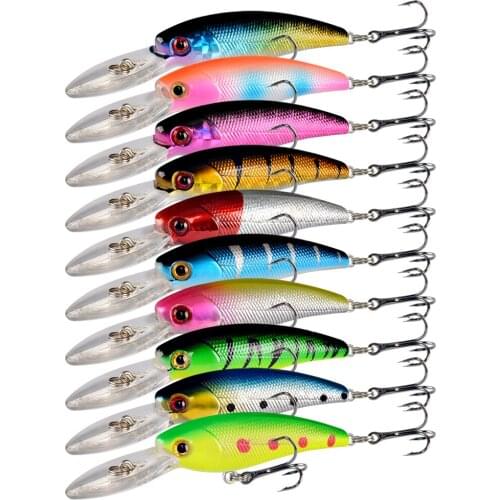 1Pcs Floating Wobblers Minnow Fishing lure 90mm 7.5g Crankbait Artificial Hard Bait Bass Lure Plastic Fish Fishing Tackle