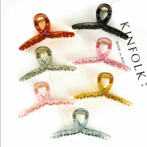 1Pcs Piece Set Of Japanese And Korean Shark Clip Transparent Clip Large Leopard Print Back Head Headdress Hair Accessories