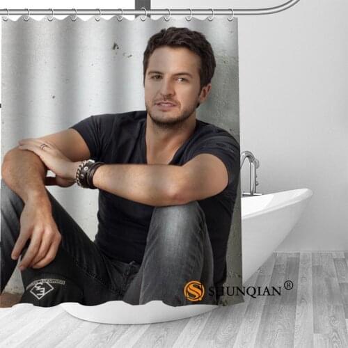 High Quality Custom Luke Bryan Shower Curtain Polyester Fabric Bath Curtain Hooks Mildew Resistant 1PC Custom