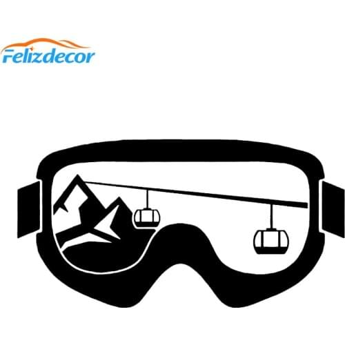 19*10cm White Mountain Goggles Vinyl Car Decal Art Car Window Decoration Mountaineering Sign Trunk Pattern Rmovable L803