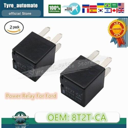 2 Pieces 8T2T-CA For Ford 4 Pin Multi-Purpose OE# 8T2TCA Hight Power Relay Various Models