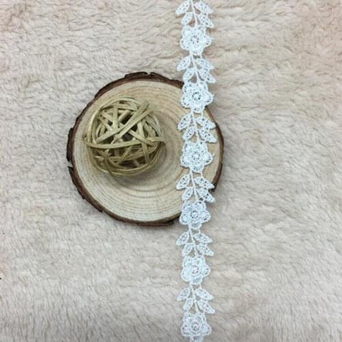 2 yards 14mm White Fabric Flower Venise Venice Lace Trim Applique Sewing Craft