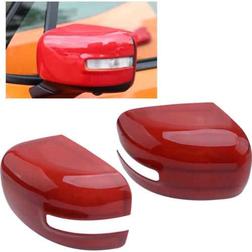 2x Red Car ABS Rear View Side Mirror Cover Trim Fit For Jeep Renegade 2015 2016 2017 2018 2019 2020