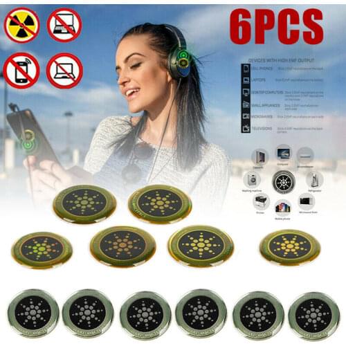 6PCS Anti Radiation Quantum Shield EMF Protection Neutralizer Blocker Sticker Scalar Energy Set