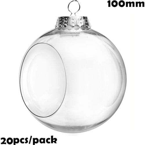 Promotion - 20 Pieces x DIY Paintable/Shatterproof Christmas Decoration Ornament 100mm Plastic Window Opening Bauble/Ball