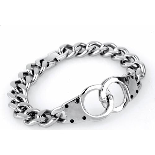 Hip Hop Party Rock Jewelry Silver Color Twisted Men Bracelets Bangles 316L Stainless Steel Wrist Band Hand Chain Male Accessory