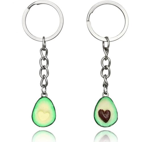 2019 New Simulation Fruit Avocado Heart-shaped Keychain Fashion Jewelry Keyrings Best Friend s BFF