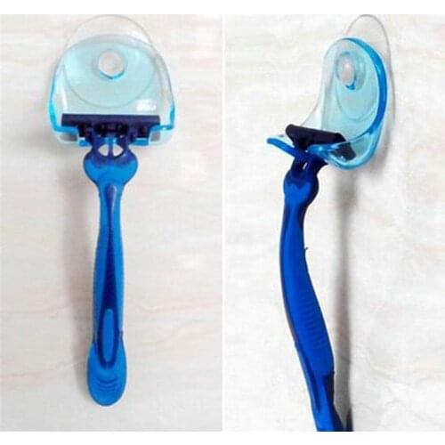 1Pcs Shaver Hook Razor Rack Toothbrush Hanger Holder Wall Suction Bathroom Washroom Men Shaving Shelf with Sucker Cup