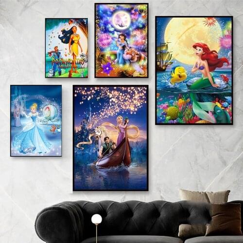 Disney Snow White Cinderella Princess Canvas Painting Wall Art Cartoon Mickey Mouse Pictures Canvas Poster And Prints Home Decor