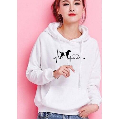 Dropshipping Clothes New Fashion DOG MOM Print Kawaii Sweatshirts Hoodies Women Tops Clothings Corduroy Frauen Funny Pullovers