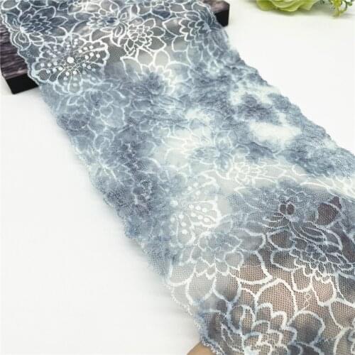 3y/lot Width 21cm Elastic Stretch Lace Trims Shimmer Skirt Hem For Clothing Accessories Dress Sewing Applique Costume Foil La