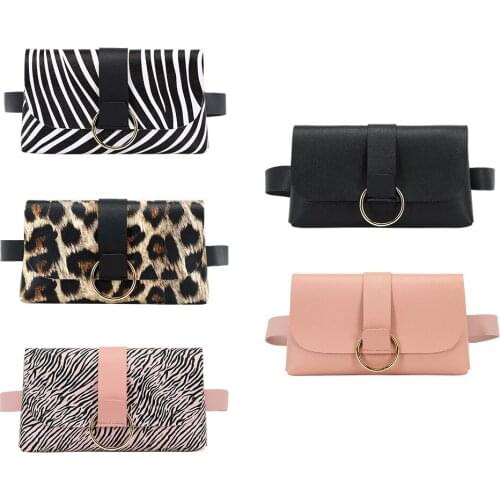 Elegant Women Waist Bag PU Leather Travel Bum bag Holiday Fanny Pack Cell Phone Pouch Belt Bag with Waist Strap