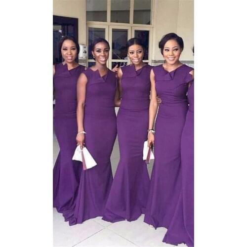 Purple Bridesmaid Dresses Mermaid Chiffon Bridemaid Dress for Wedding Party Dress In Stock