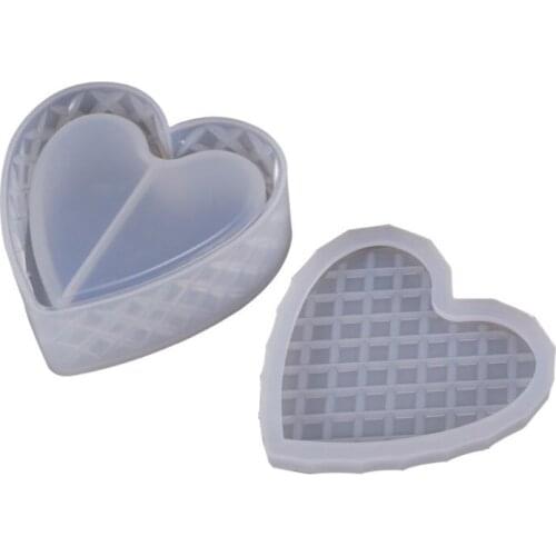 Heart-shaped Cut Section Mold DIY Crystal Epoxy Storage Box Mould Jewelry Gift Case Silicone Molds