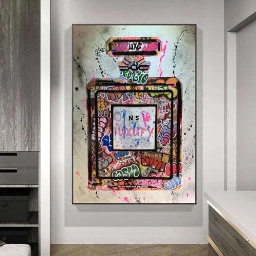 Graffiti Perfume Street Art Canvas Print Painting Wall Picture Modern Fashion Women Living Room Home Decoration Poster